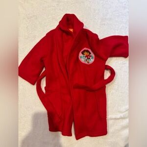 Vintage Y2K 2000s Dora The Explorer Infants 12m Red Robe Nickelodeon Character